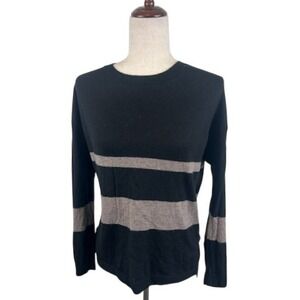 The Cashmere Project Crew Neck Long Sleeve Striped Cashmere Sweater Size Small